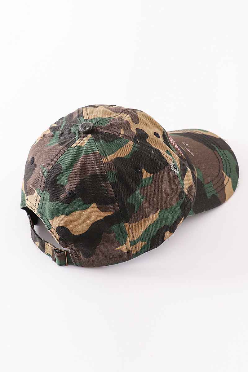 Camouflage flag vintage baseball cap mom & me