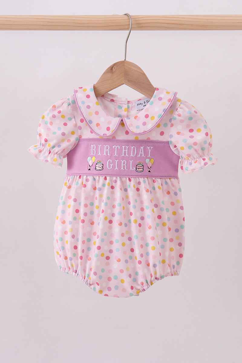 Purple birthday embroidery bubble Outfit