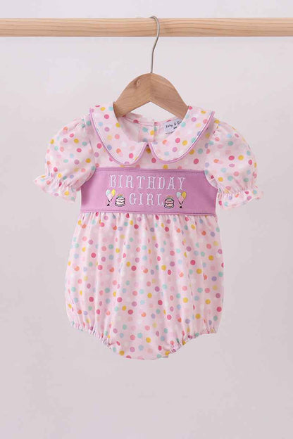 Purple birthday embroidery bubble Outfit