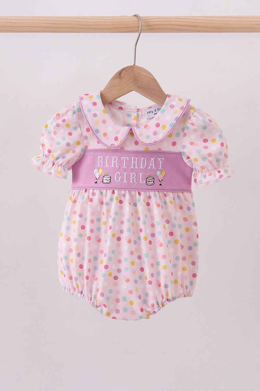 Purple birthday embroidery bubble Outfit