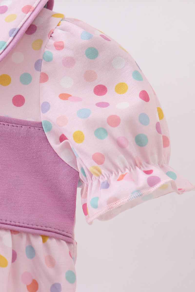 Purple birthday embroidery bubble Outfit