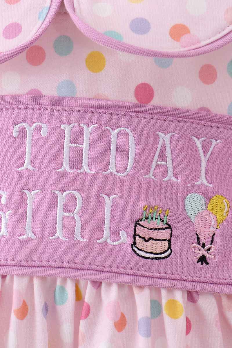Purple birthday embroidery bubble Outfit