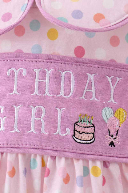 Purple birthday embroidery bubble Outfit
