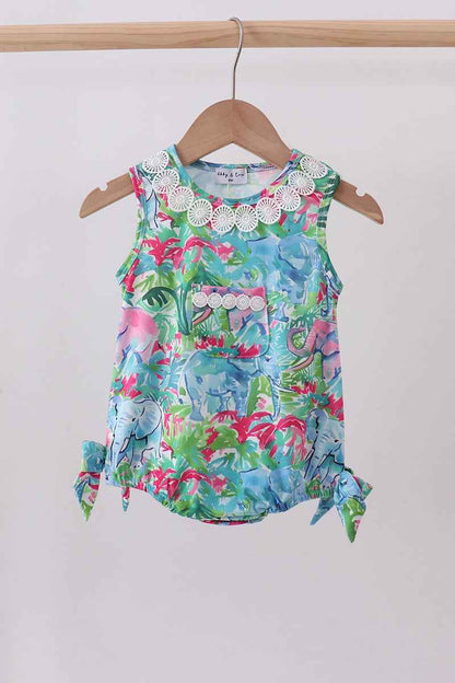 Green tropical garden bow bubble