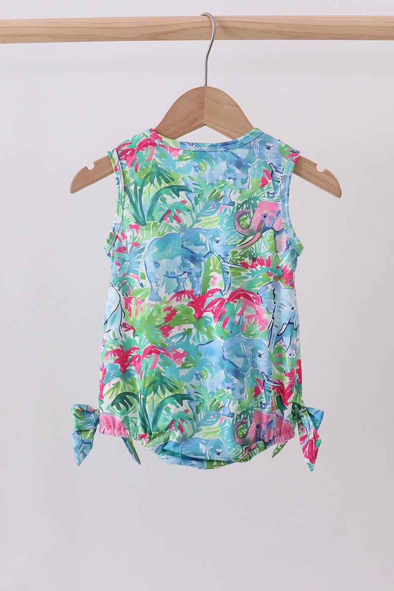 Green tropical garden bow bubble