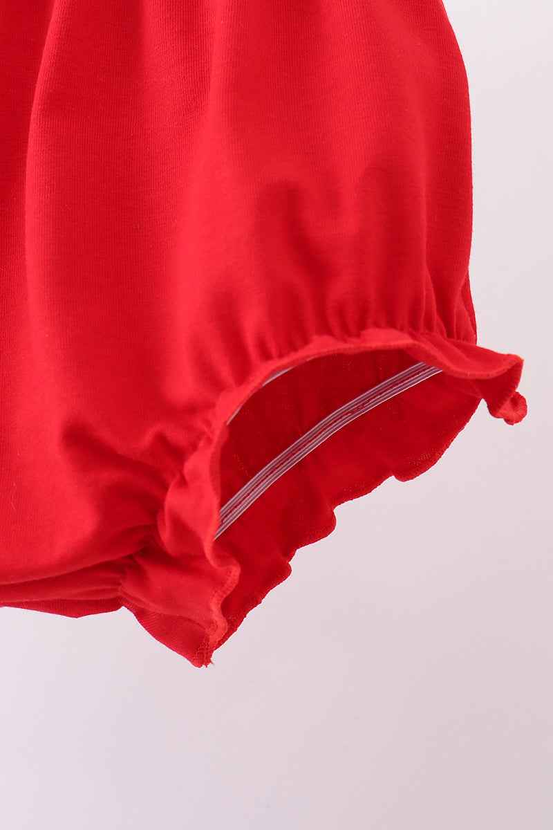 Blue flag embroidery seersucker bloomer set