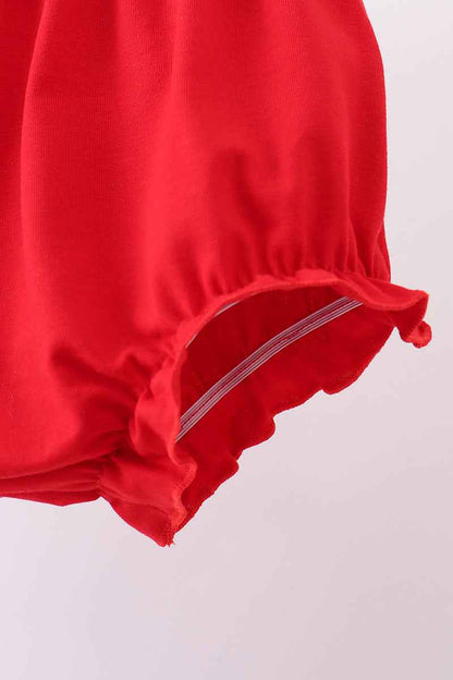 Blue flag embroidery seersucker bloomer set