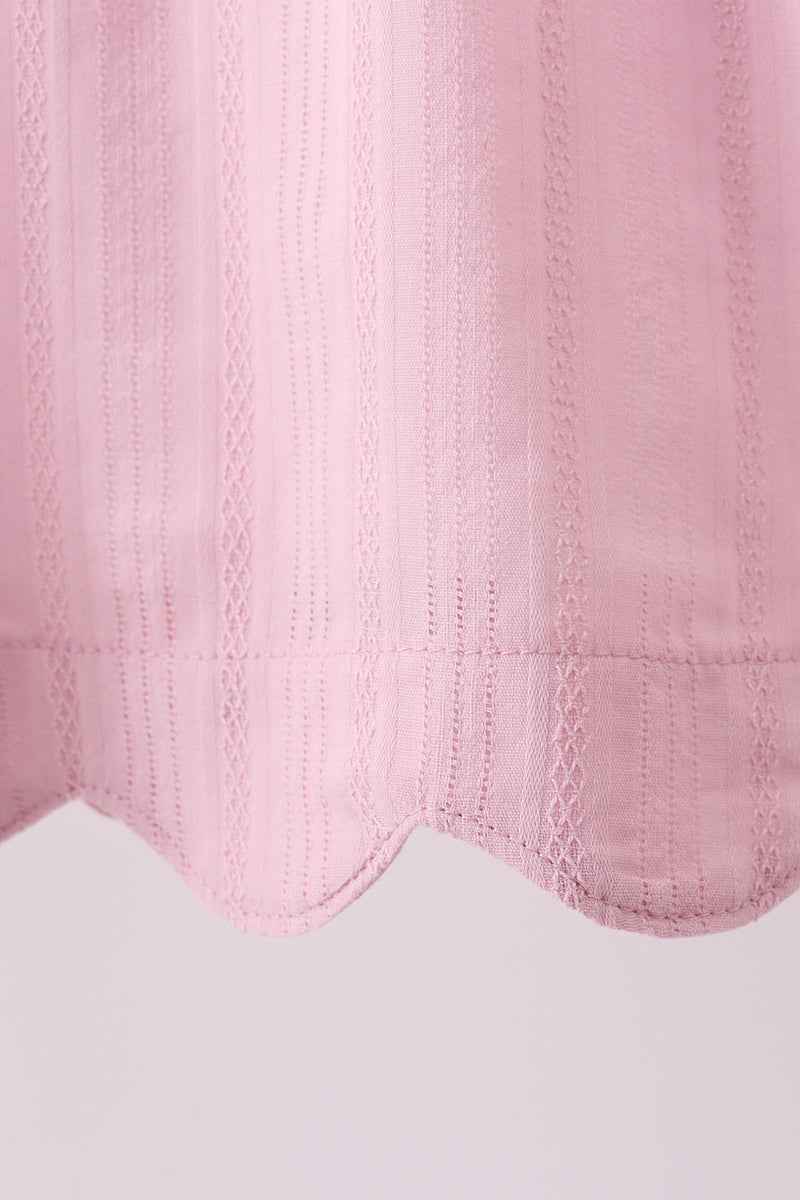 Pink fireworks flag smocked jacquard scalloped ruffle bloomer set