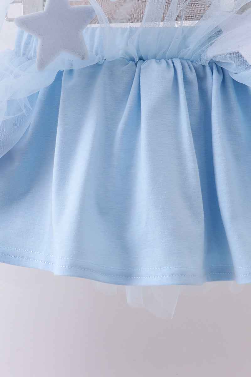 Blue bow star sequin skort set
