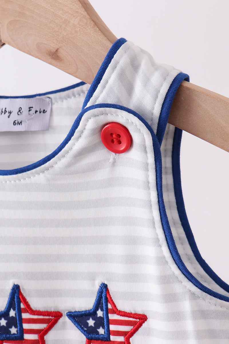 Navy bow applique stripe jonjon