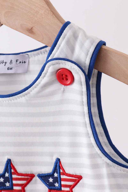 Navy bow applique stripe jonjon