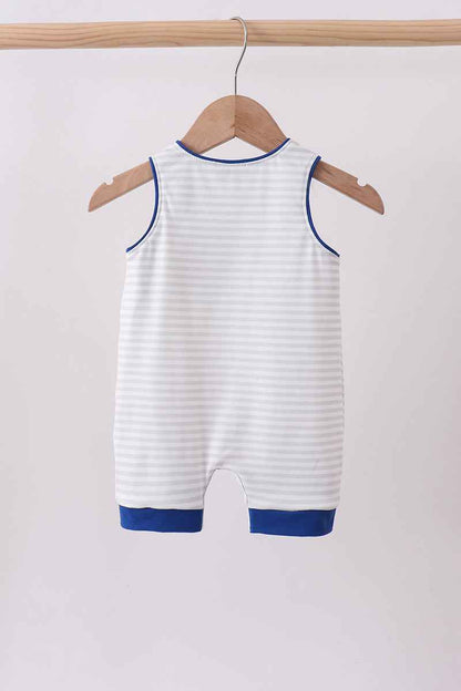 Navy bow applique stripe jonjon