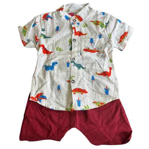 2pc Dinosaur Red shorts set