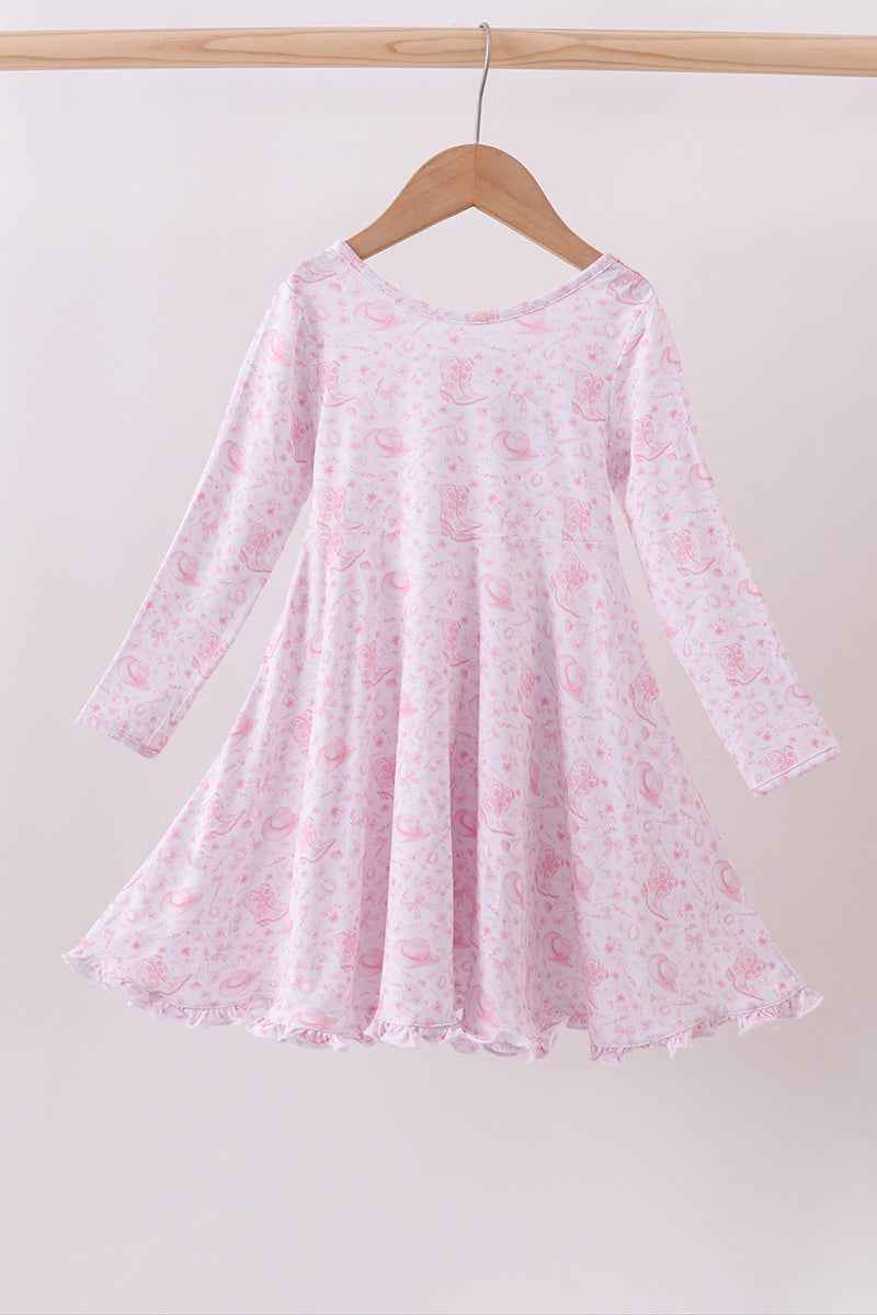 Premium pink boots bamboo dress