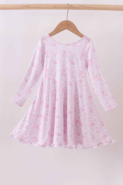 Premium pink boots bamboo dress