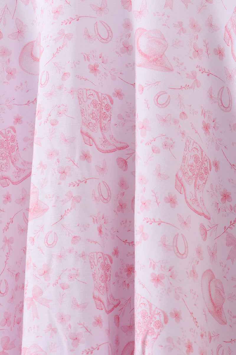 Premium pink boots bamboo dress