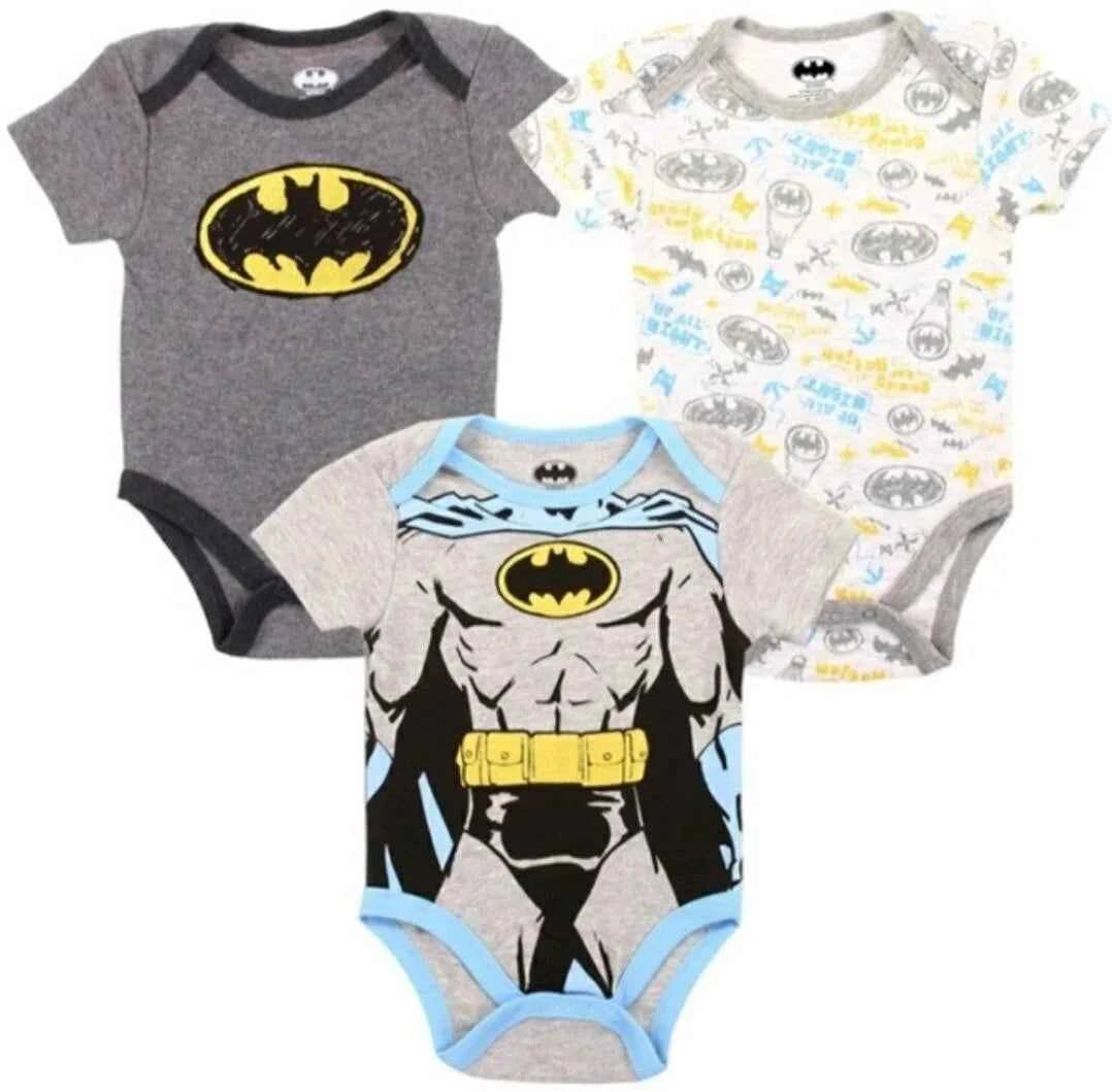 Batman Boys' 3-Pack Bodysuit Set