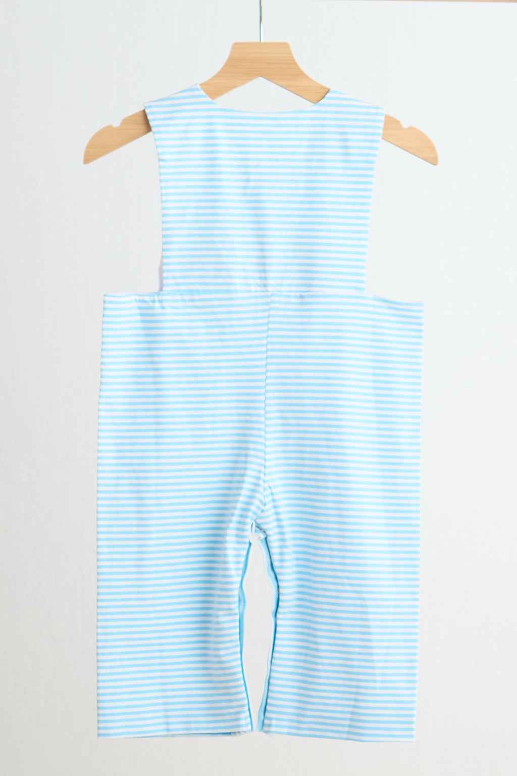 Blue puppy hand smocked stripe jonjon