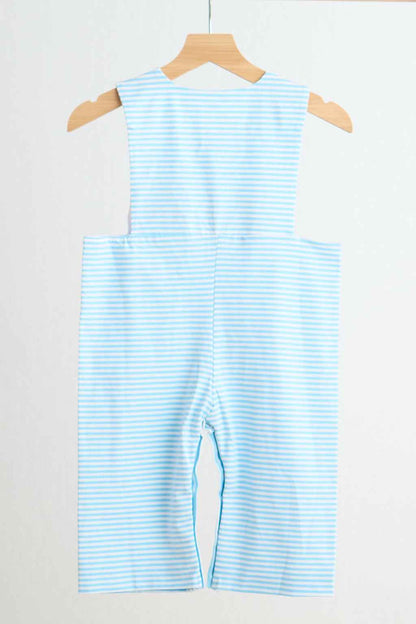 Blue puppy hand smocked stripe jonjon