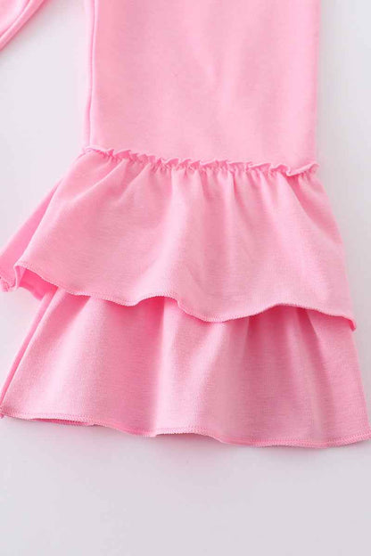 Floral print bunny embroidery smocked set