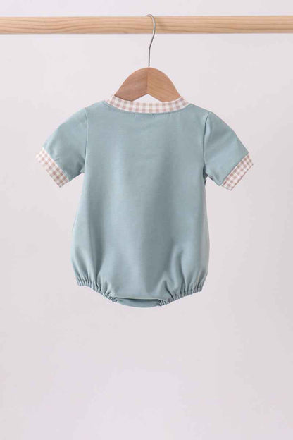 Blue gray Puppy embroidery bubble