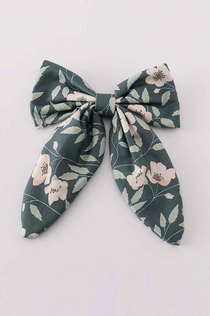 Green forest bloom print girl sailor bow