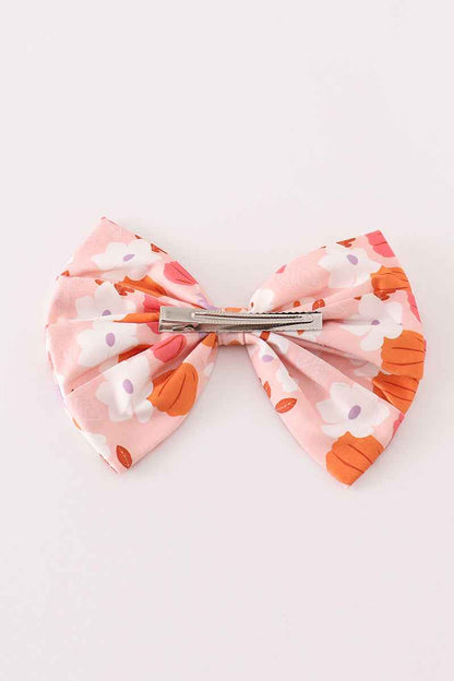 Pumpkin floral print 1pc hair bow