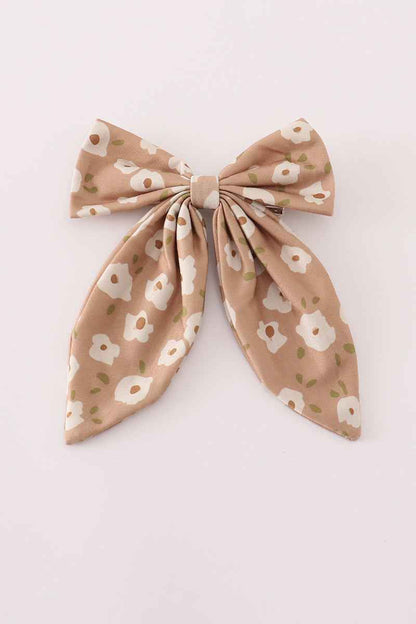 Mustard & mint floral print hair sailor bow