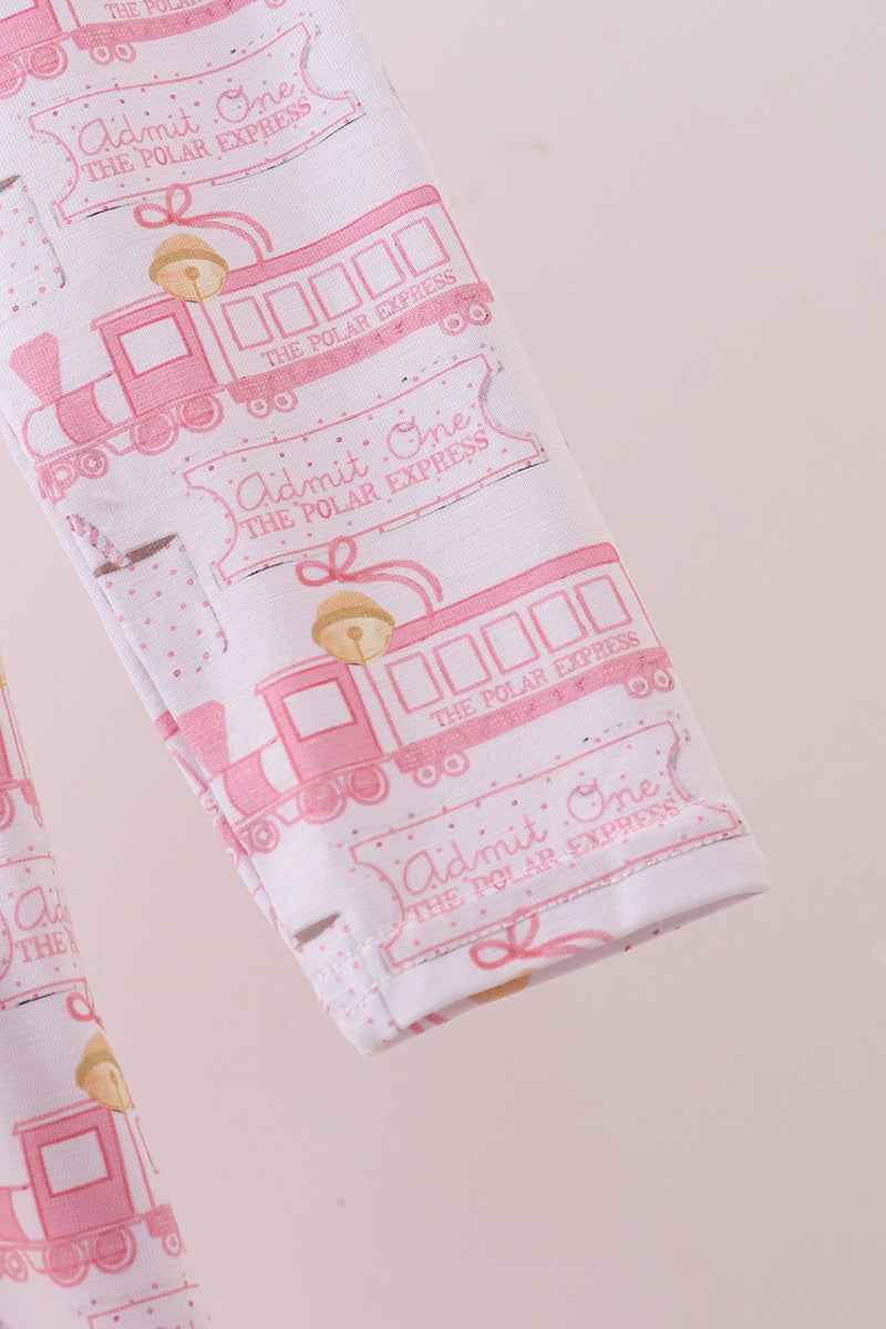 Pink train bamboo pajamas dress