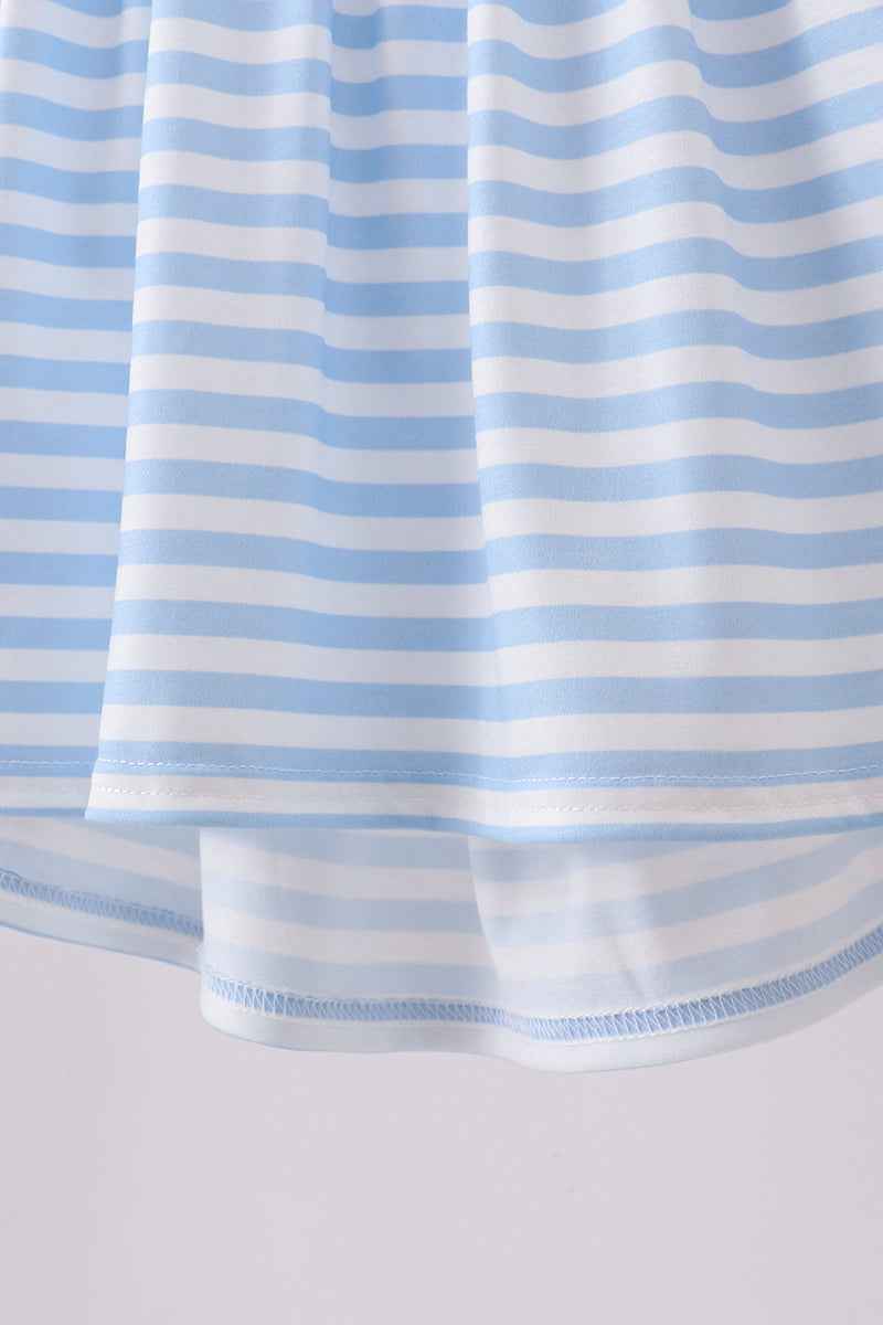 Red flag stripe ruffle shorts set