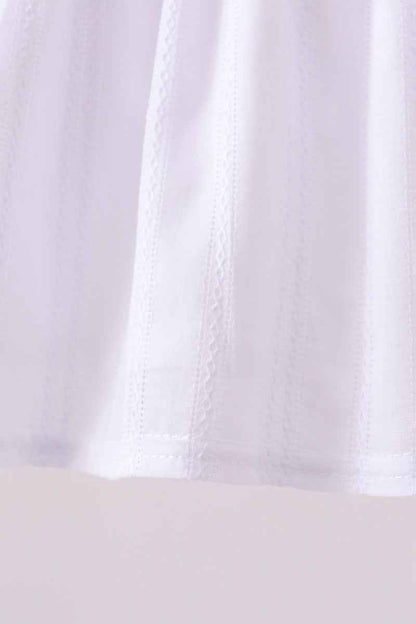 White smocked jacquard bloomer set