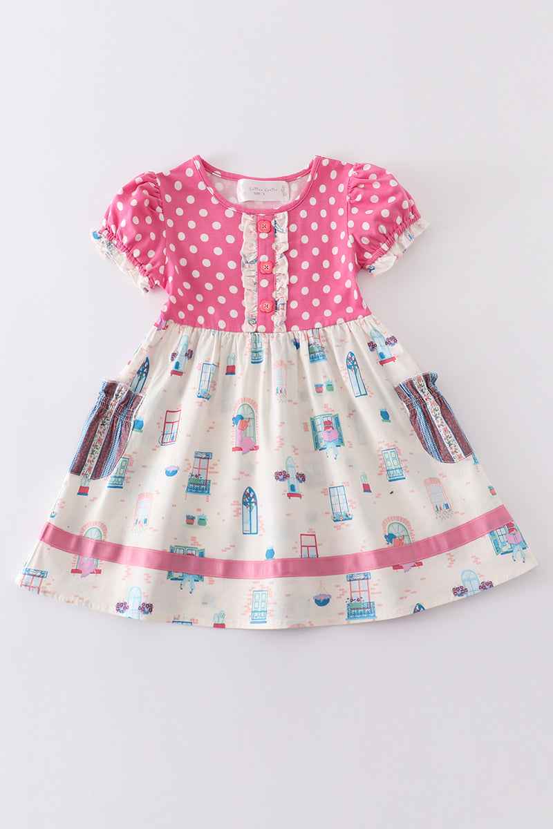 balcony pink dot dress