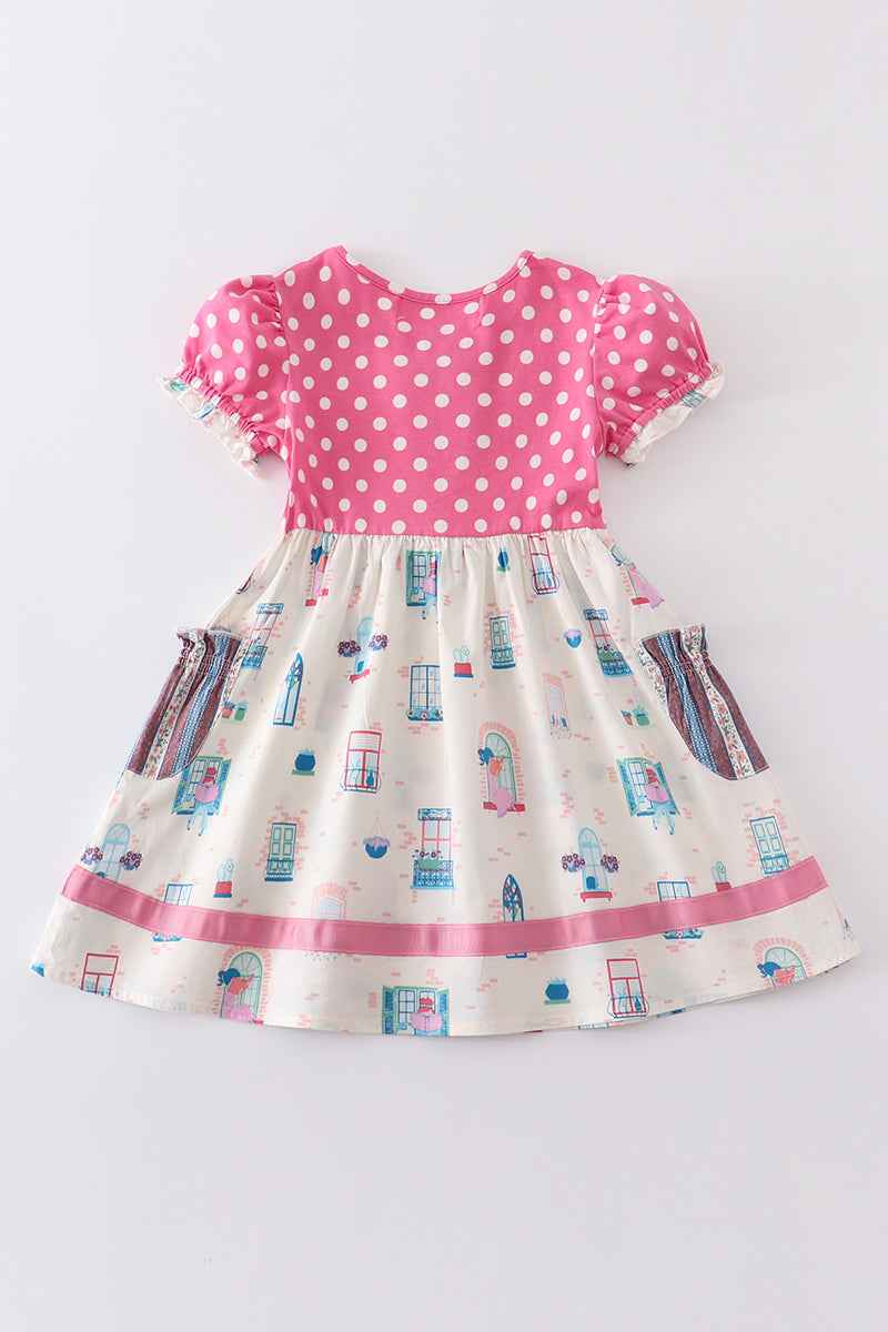 balcony pink dot dress